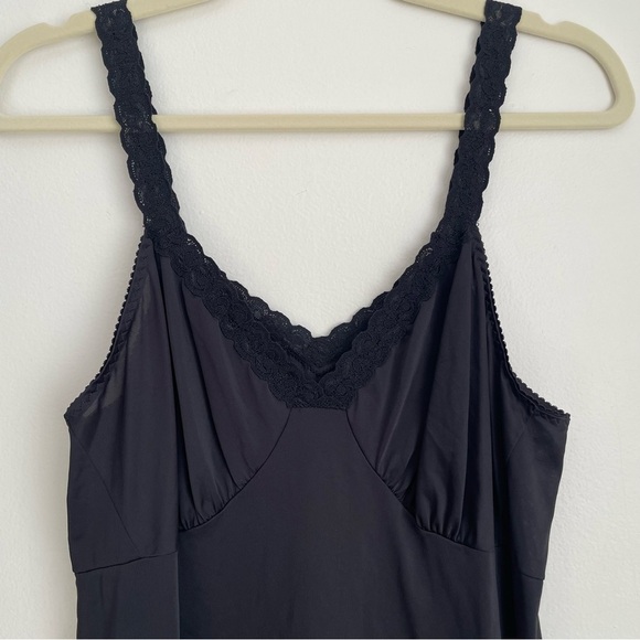 Vintage‎ Shadowline babydoll satin slip dress black whimsigoth fairy lace witchy - Picture 2 of 9